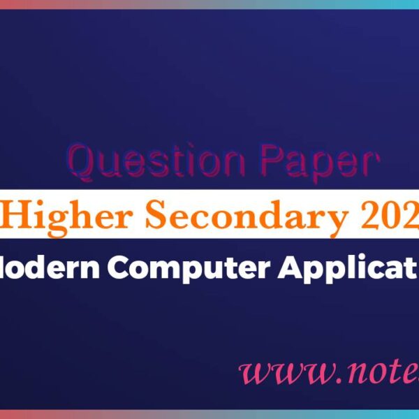 Higher Secondary 2024 Modern Computer Application Question Paper Pdf